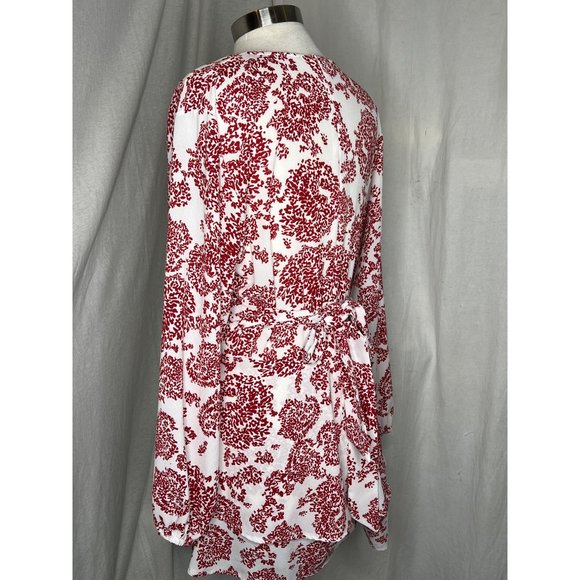 Dress Size Large Mini A Long Balloon Sleeves Runched Wrists Chiffon Long Deep V - Picture 5 of 16